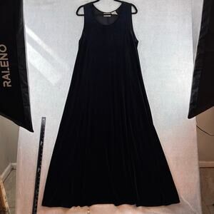 Vintage Worthington Velvet Maxi Dress Women’s Large Black Y2K 90s Grunge Friends